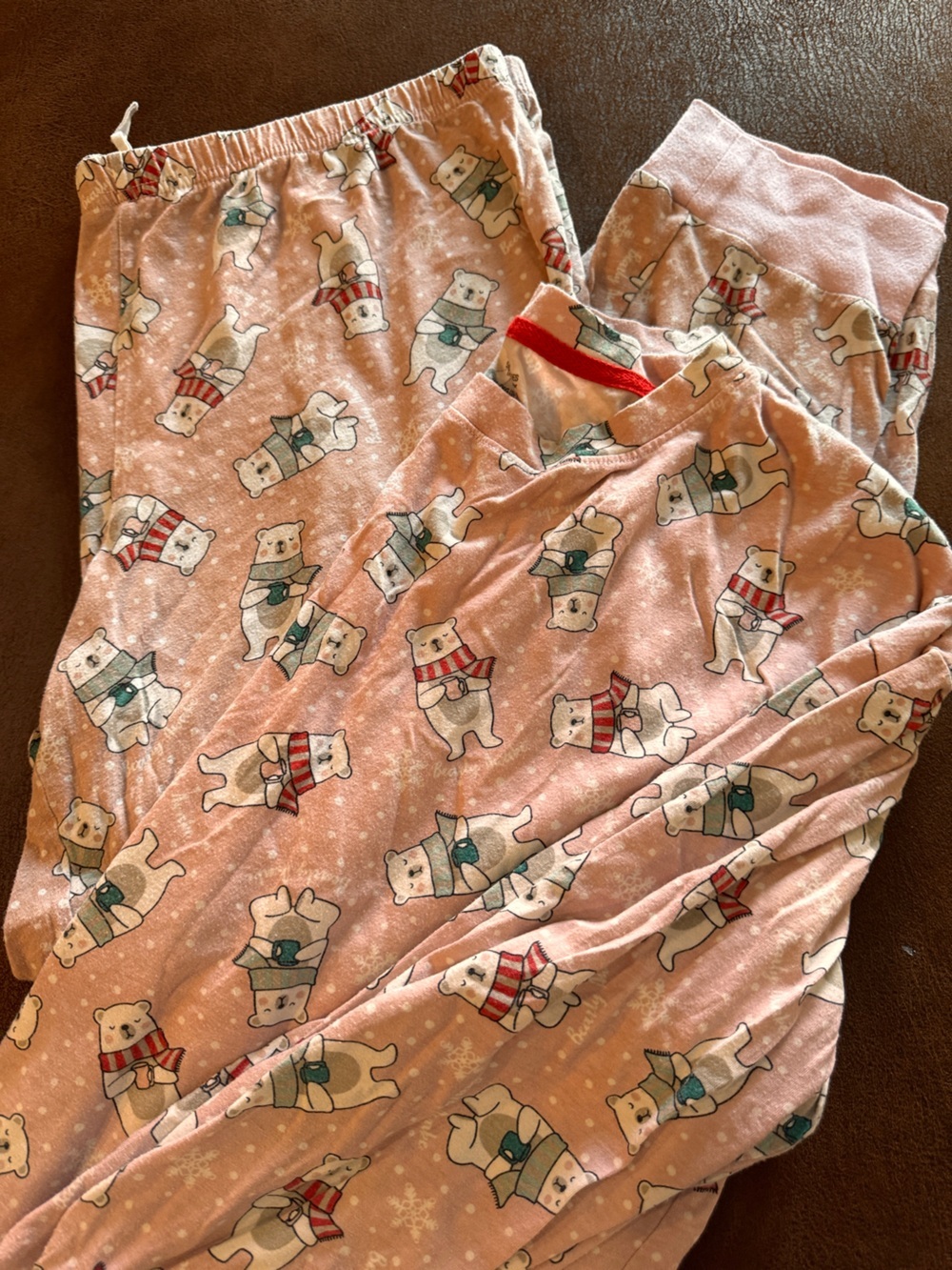 Secret Treasures Pink Polar Bear Print Kids Pajama Set